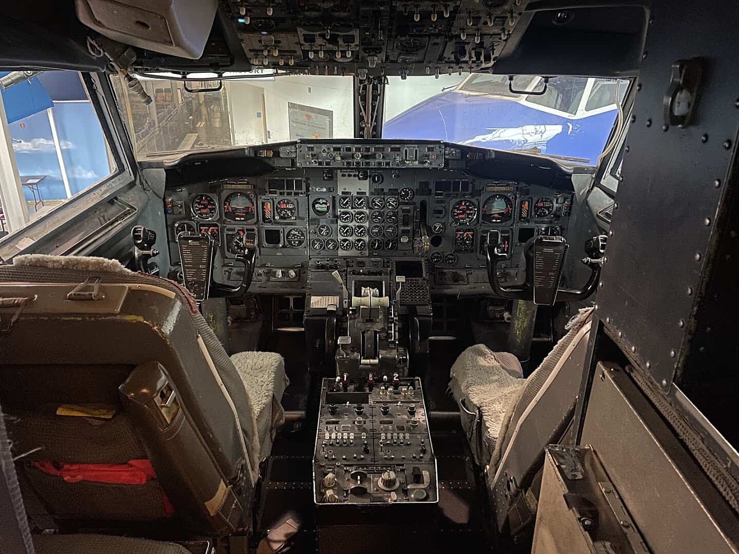 A vintage airliner cockpit visitors can see at the Frontiers of Flight Museum in Dallas