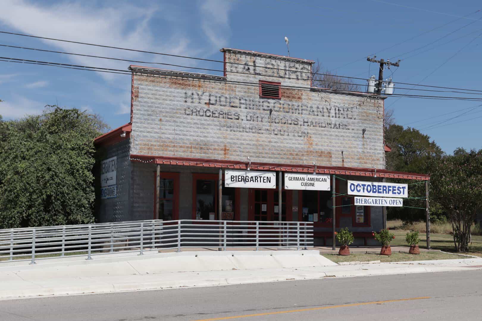 Historic Walburg Mercantile German restaurant and biergarten in Walburg, Texas