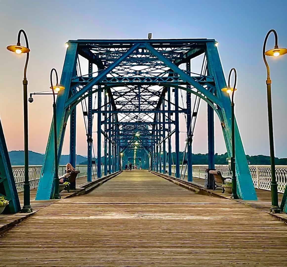 Walnut Street Bridge over the Tennessee River in Chattanooga, Tennessee