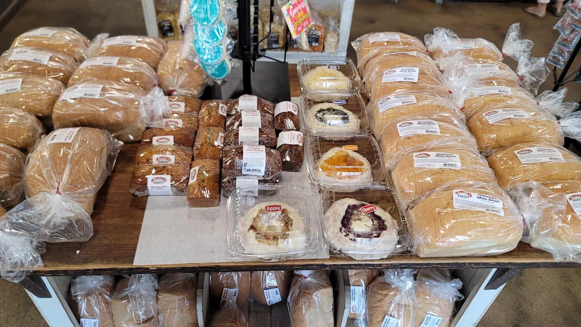 Fruit pies and fresh breads at Weikel's Bakery in La Grange, Texas