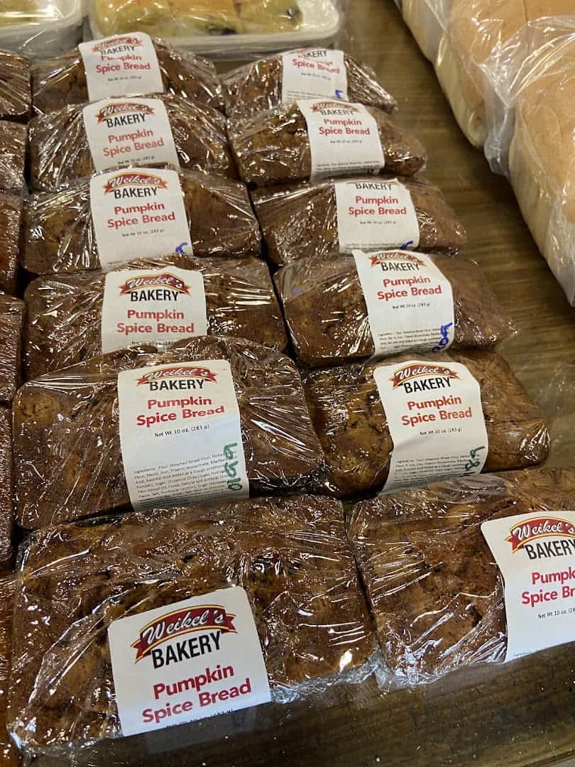 Loaves of pumpkin spice bread at Weikel's Bakery in La Grange, Texas
