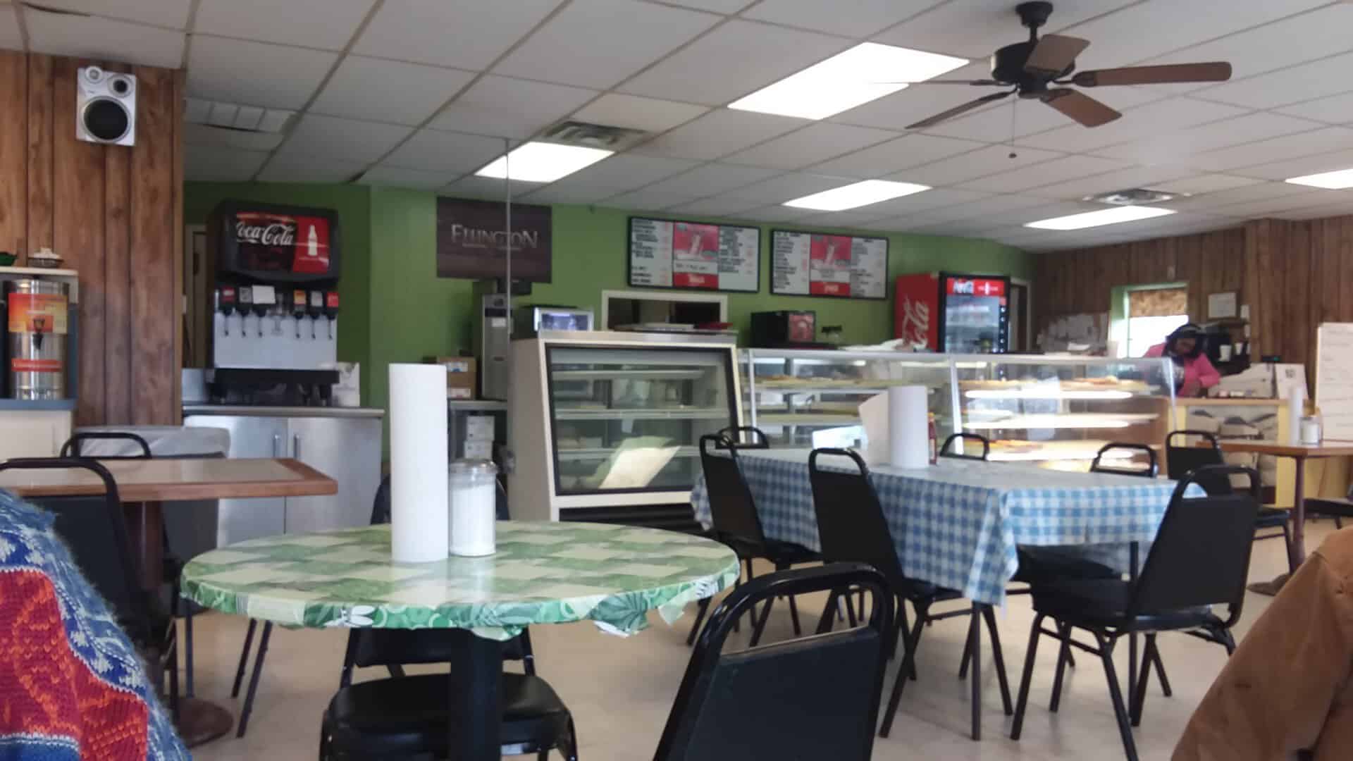Dining room inside Kountry Bakery in Weimar, Texas