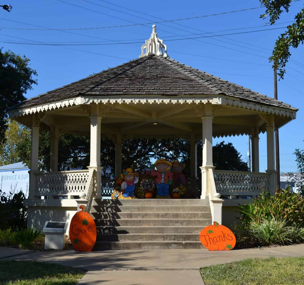 Historic gazebo bandstand in a Weimar, Texas park