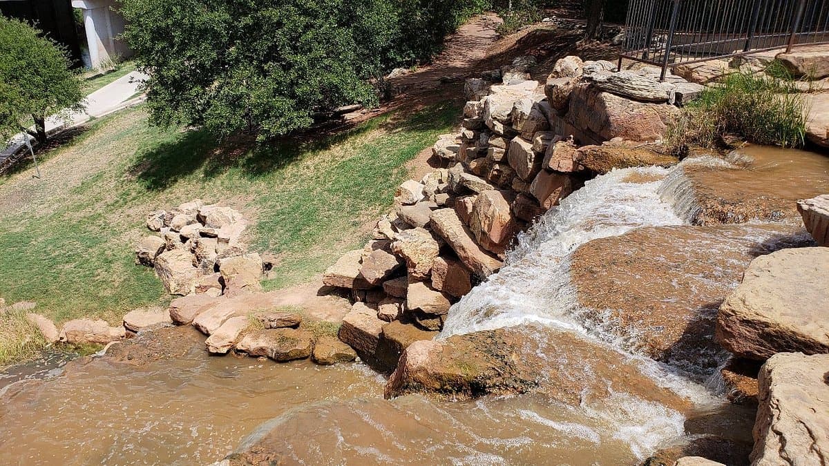 Lower cascade of the Wichita Falls waterfall at Lucy Park