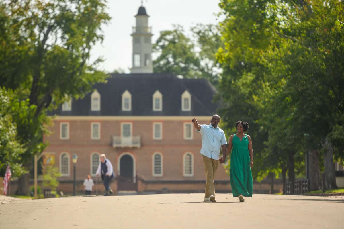 Historic brick Capitol building in Colonial Williamsburg, Virginia