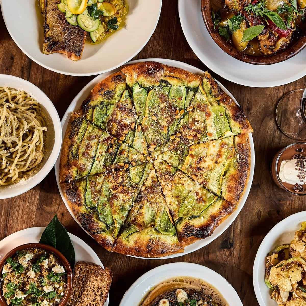 Wood-fired zucchini pizza at Coltivare in Houston