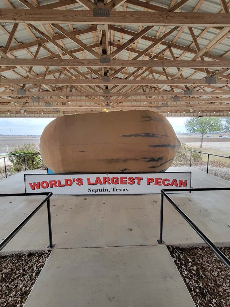 The World's Largest Pecan monument and sign in Seguin, Texas