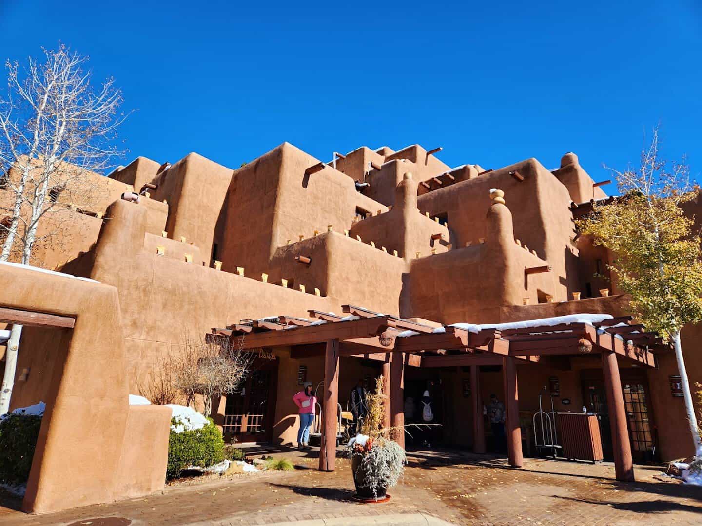 Adobe Pueblo-style architecture in Santa Fe, New Mexico
