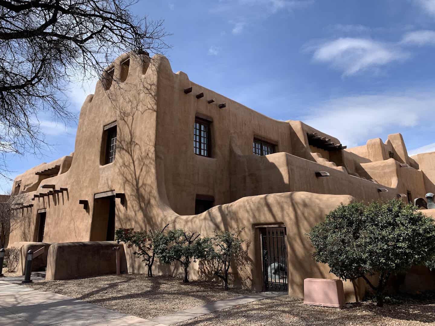 Adobe architecture in downtown Santa Fe, New Mexico