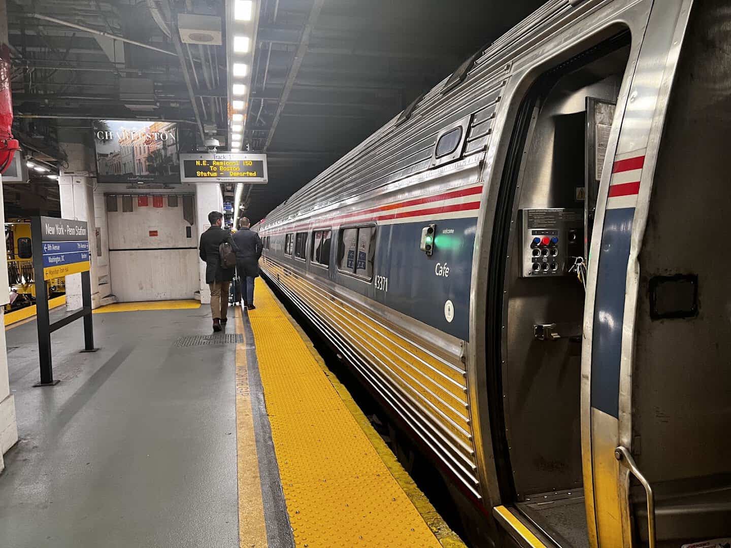 Amtrak Texas Eagle passenger train at the platform in Fort Worth