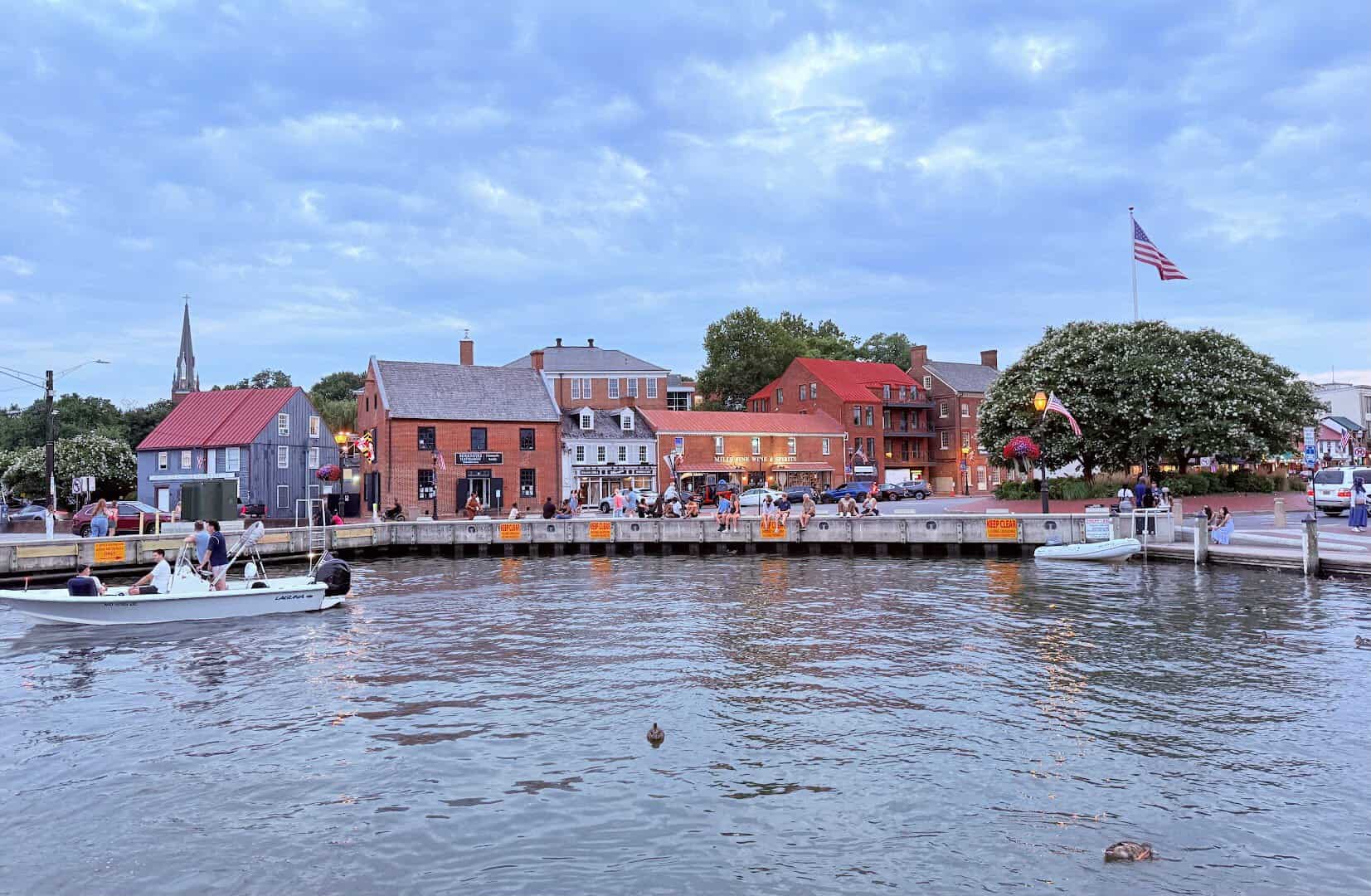 Historic waterfront and City Dock in Annapolis, Maryland