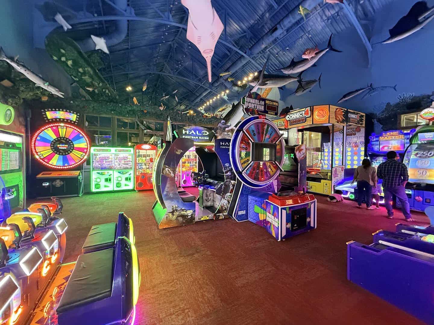 Arcade game room at Uncle Buck's Fishbowl and Grill in Round Rock