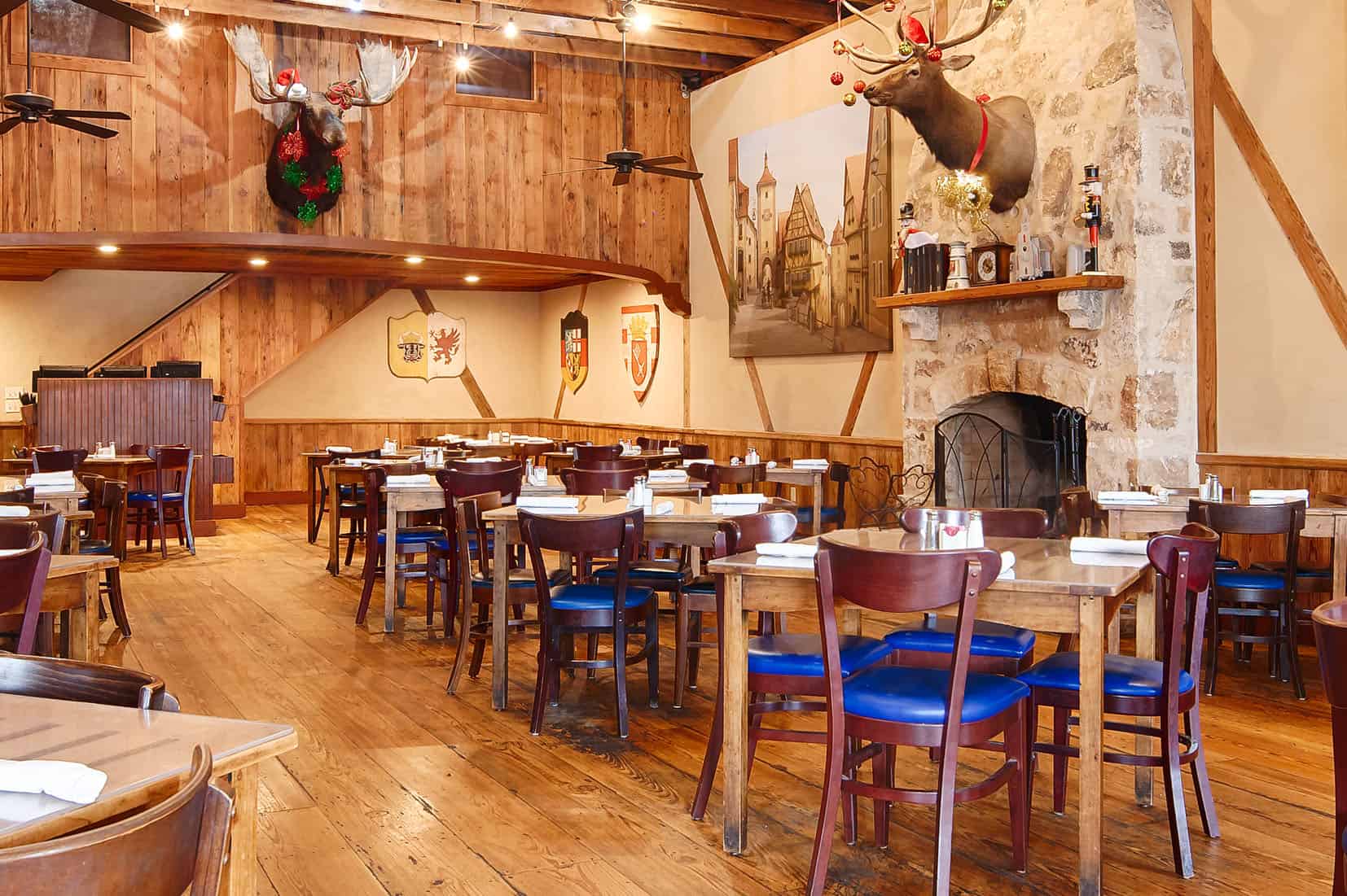 Bavarian dining room at The Auslander in Fredericksburg, Texas