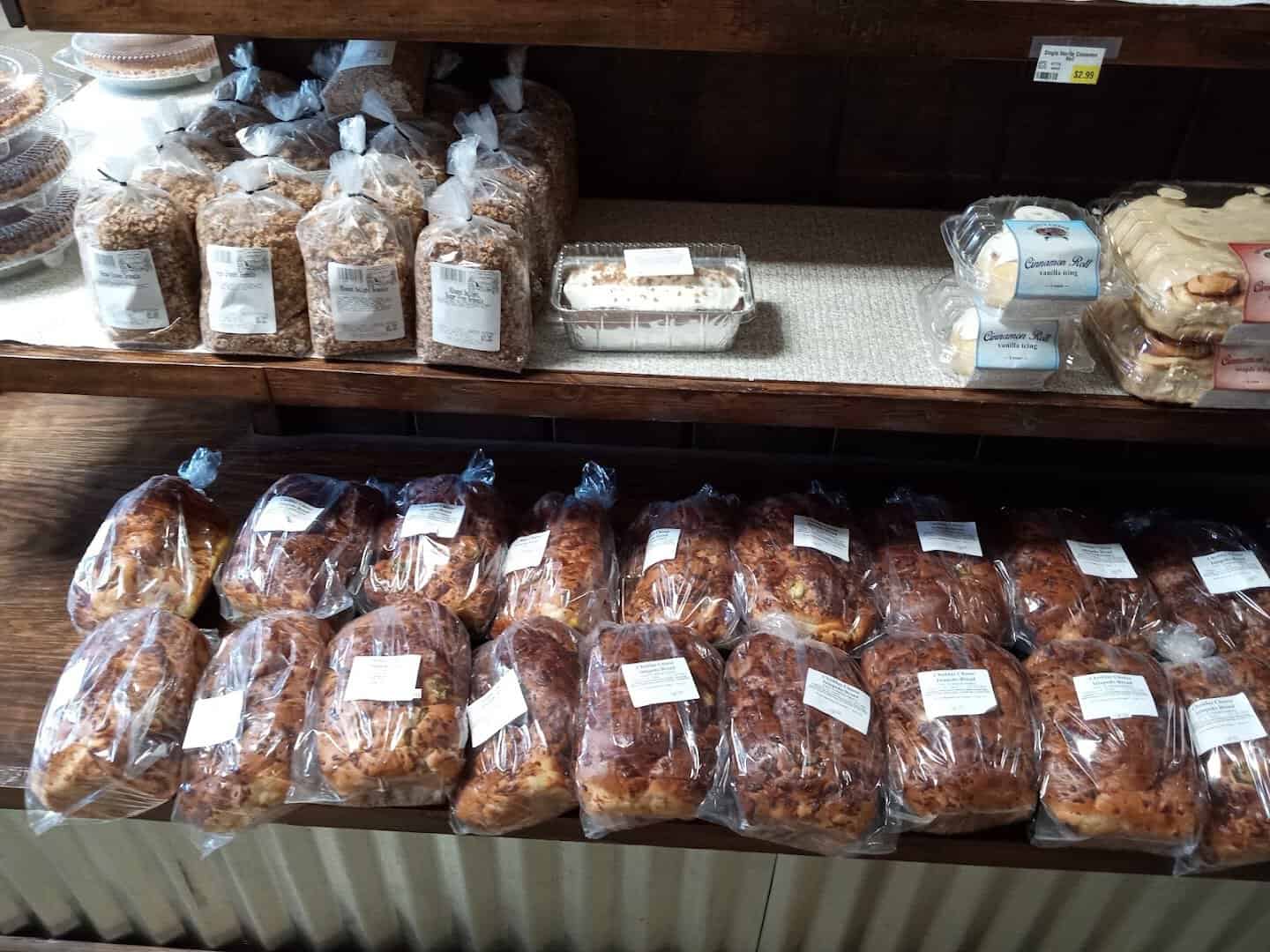 Bagged fresh baked goods at Olde Towne Country Store in Itasca, Texas
