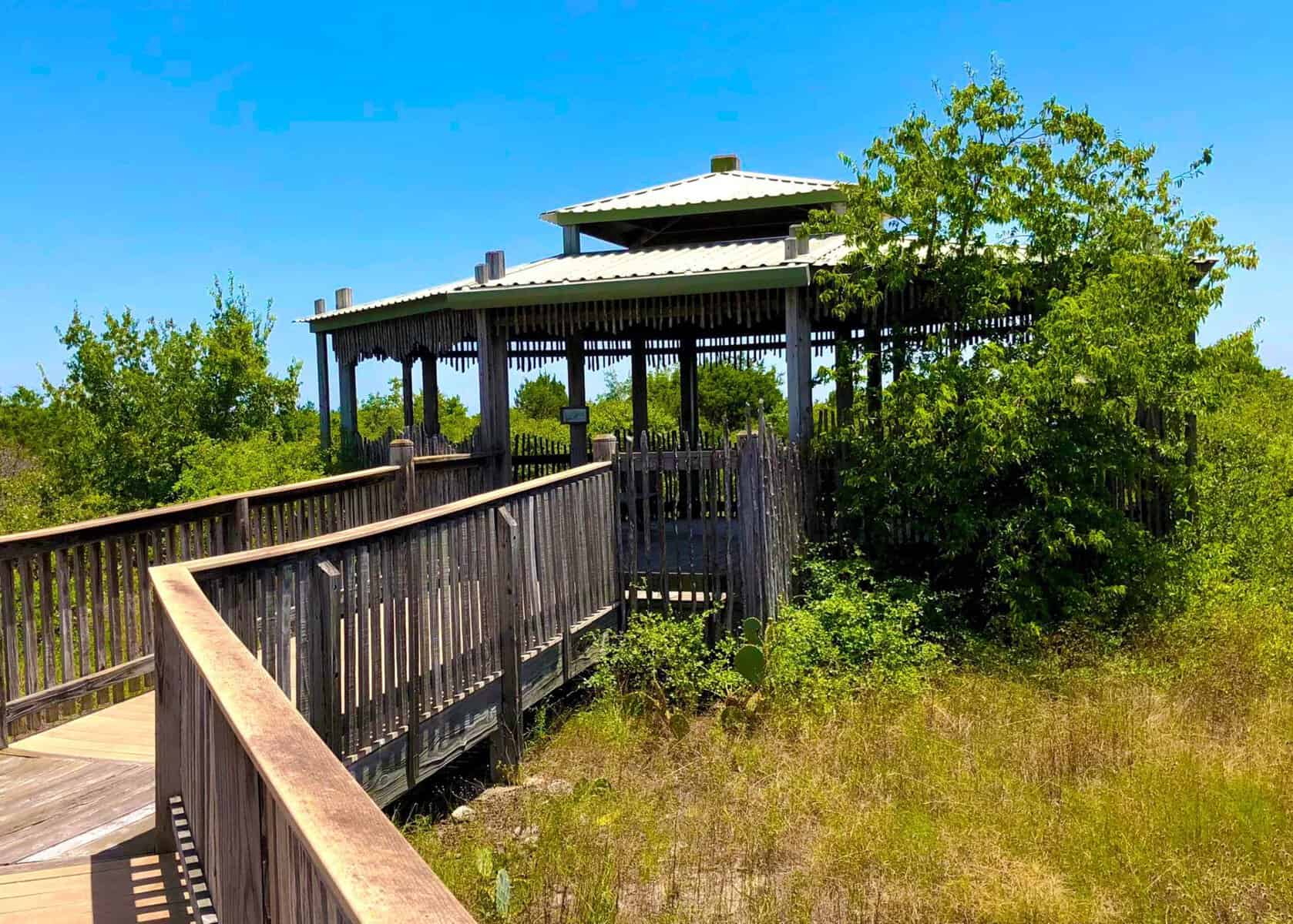 Observation deck at Warbler Vista in Balcones Canyonlands National Wildlife Refuge