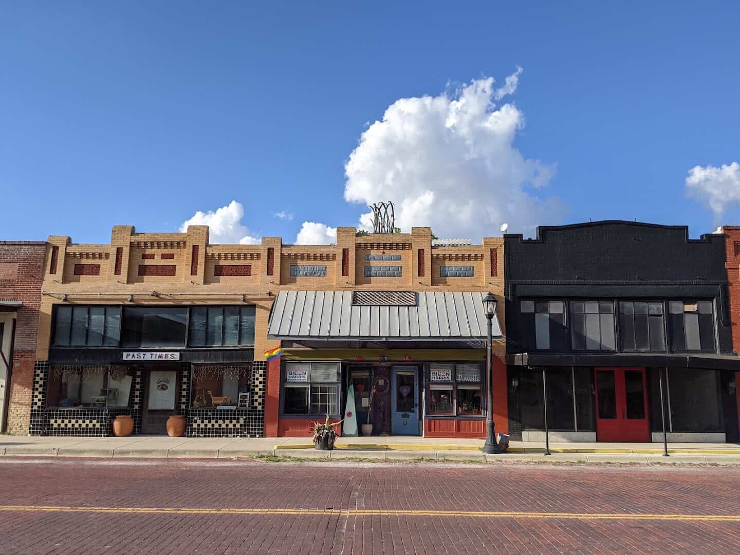 Old Tribune Progress newspaper building on the historic main street of Bartlett Texas