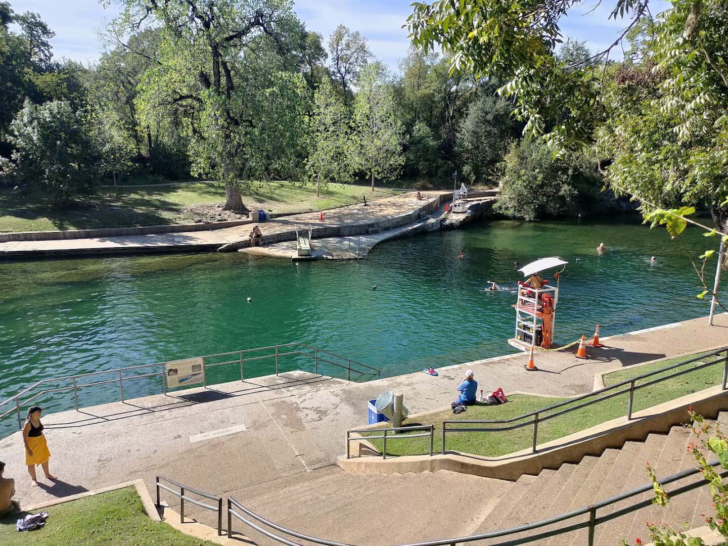The three-acre spring-fed Barton Springs Pool in Austin, Texas