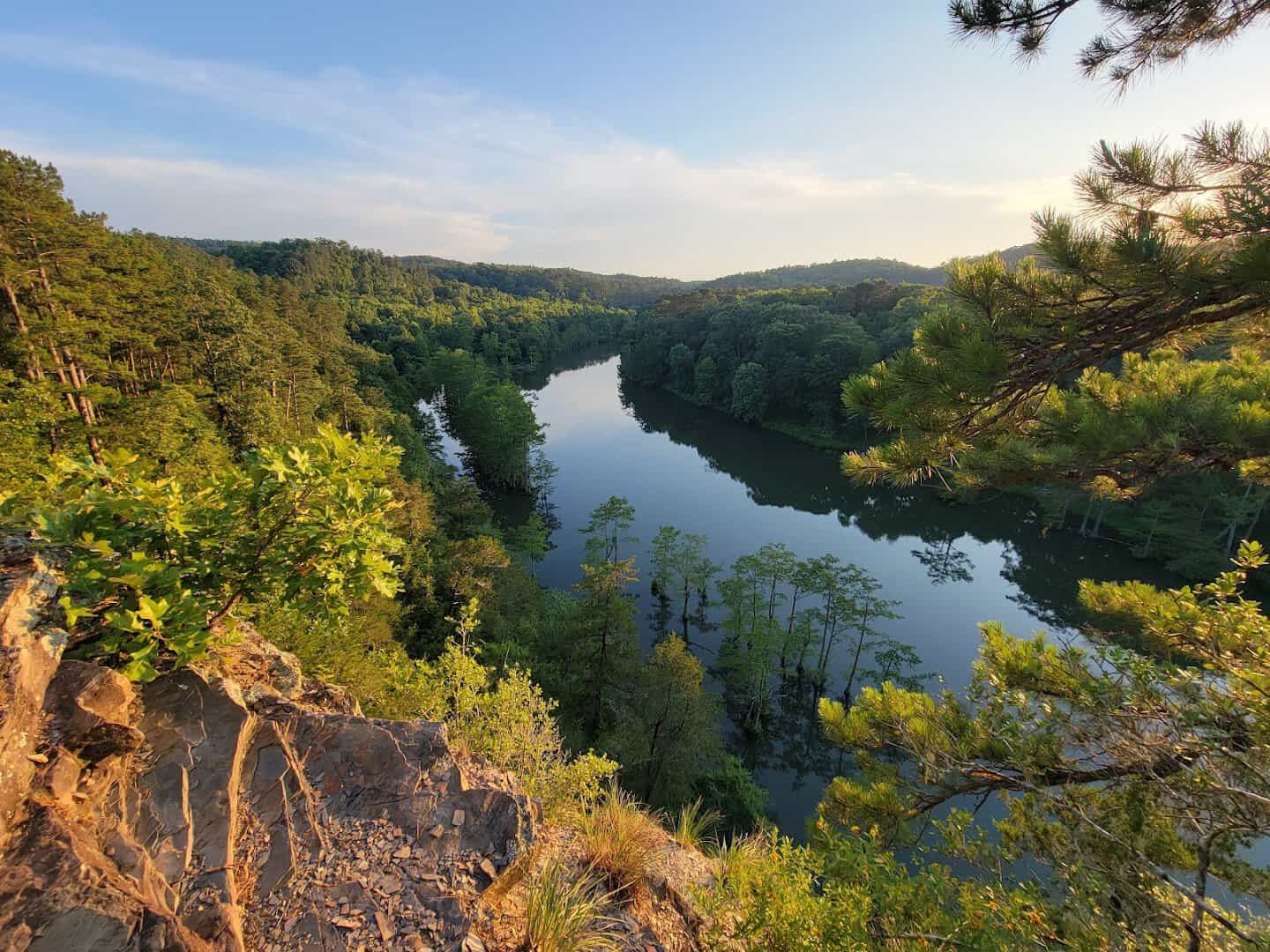Forested river overlook near Beavers Bend State Park, Broken Bow, Oklahoma
