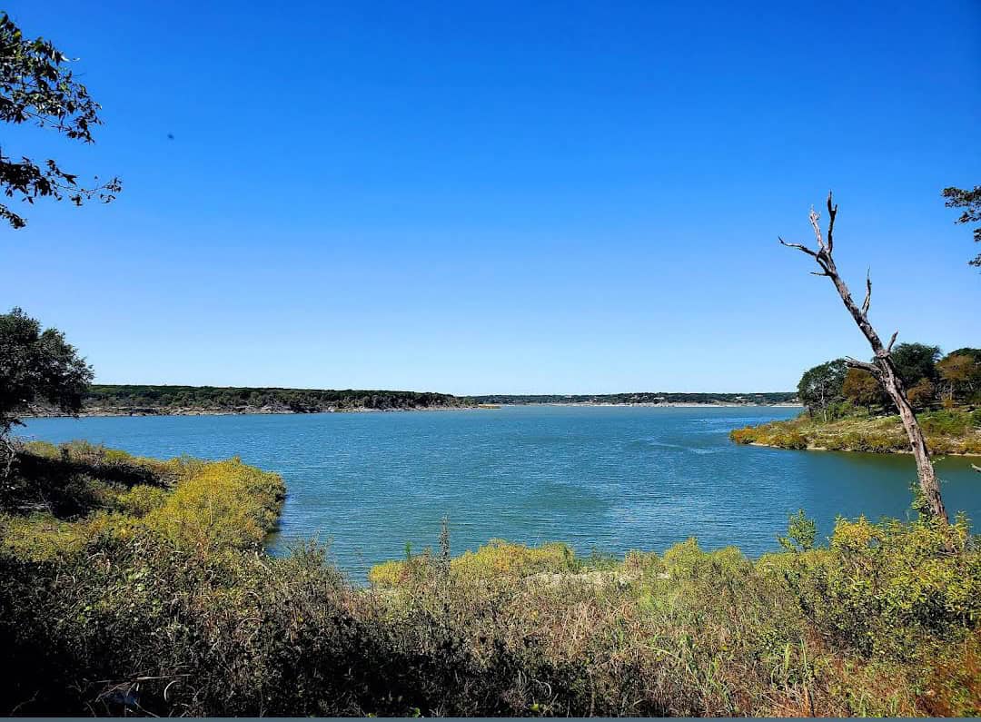 Wide open blue water of Belton Lake in Central Texas