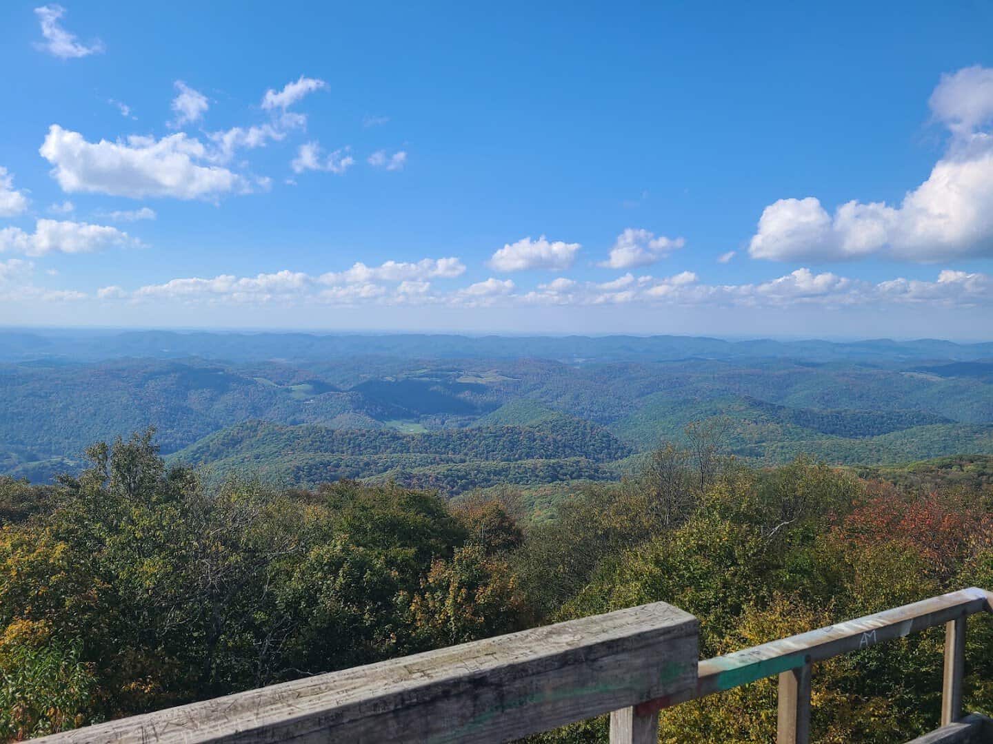 Autumn ridges of the Monongahela National Forest from the Bickle Knob overlook, West Virginia