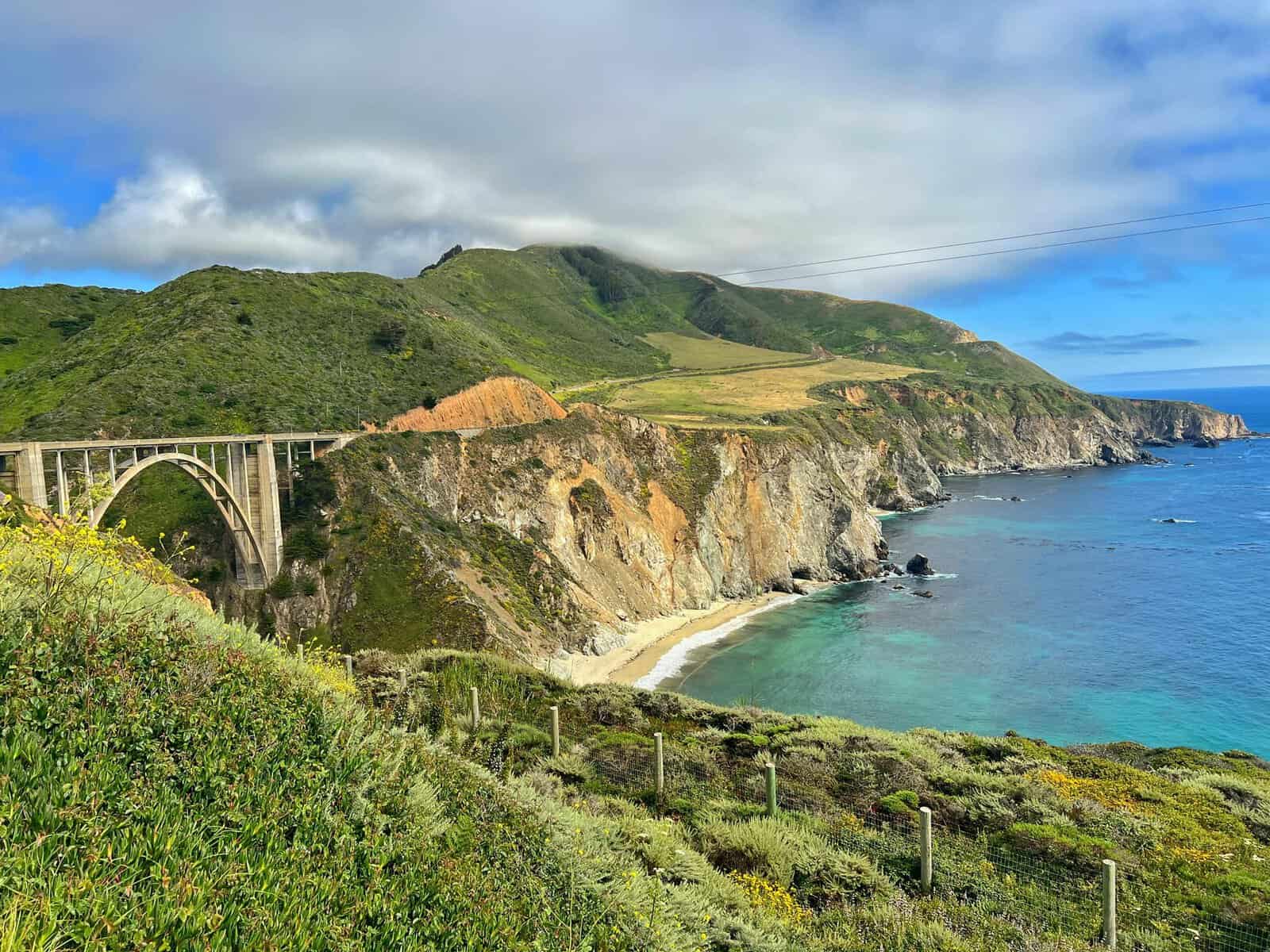 Bixby Creek Bridge and the Big Sur coastline on Pacific Coast Highway, California