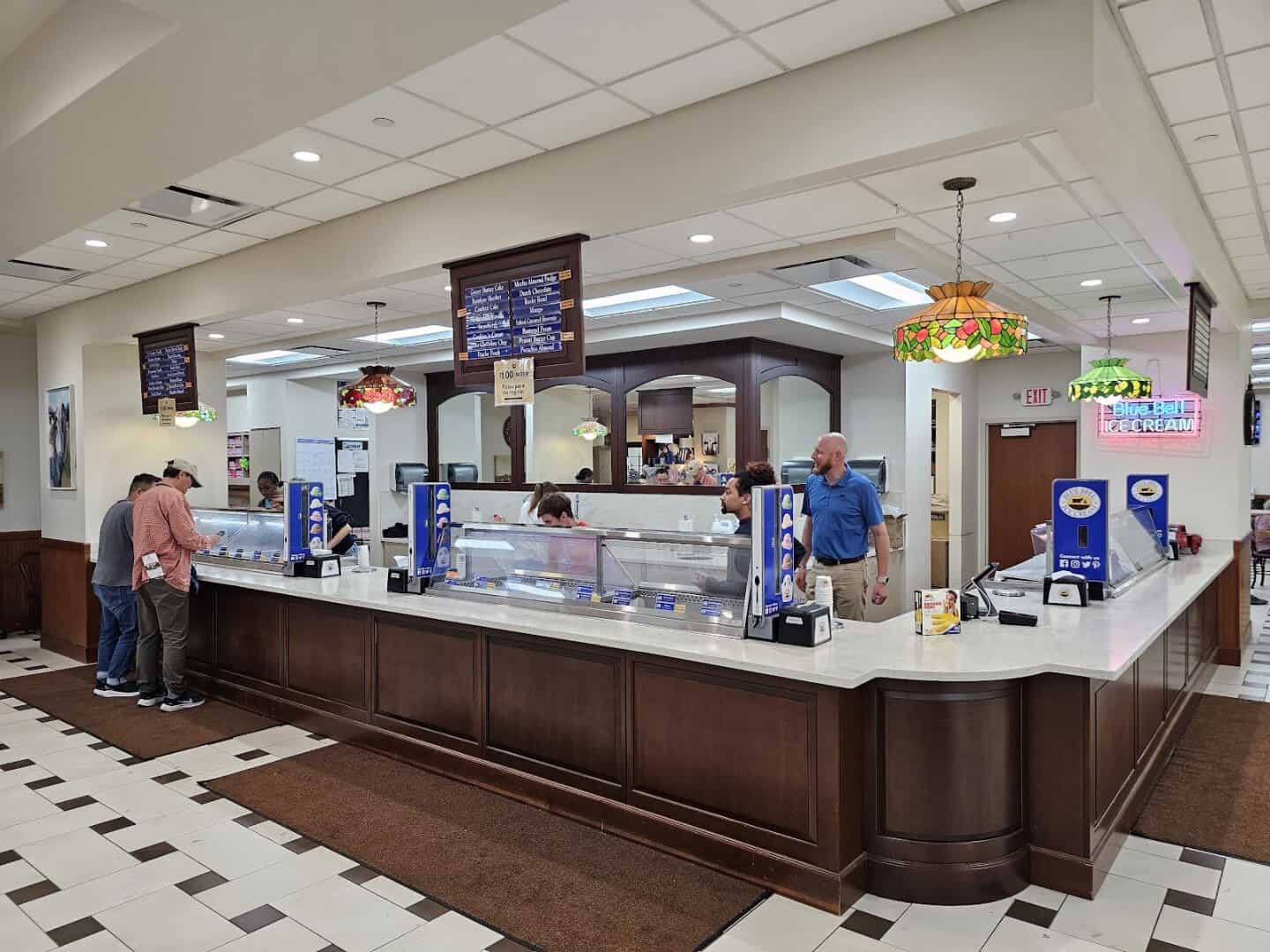 The ice cream parlor at Blue Bell Creameries in Brenham, Texas