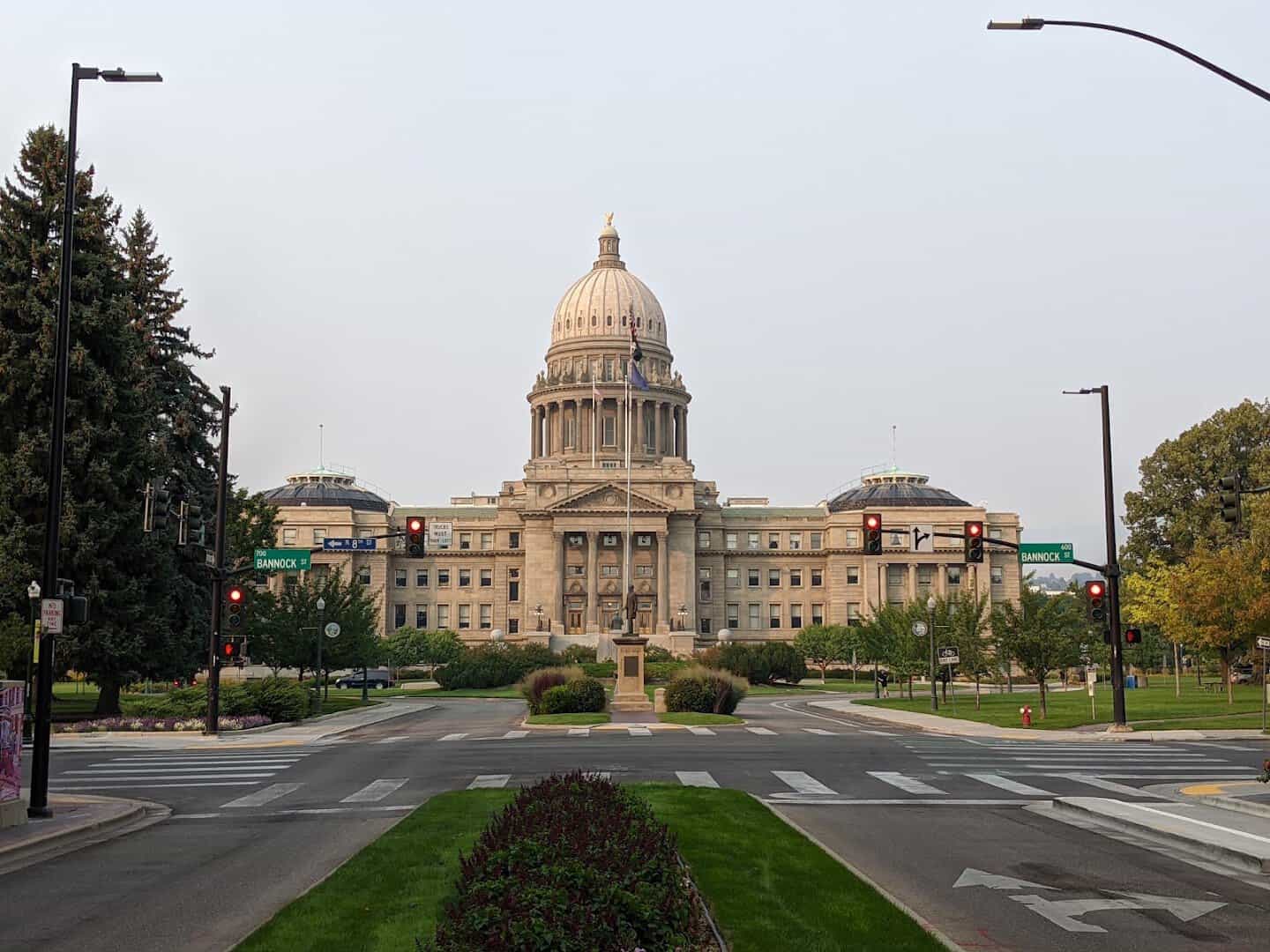The Idaho State Capitol building in downtown Boise, Idaho