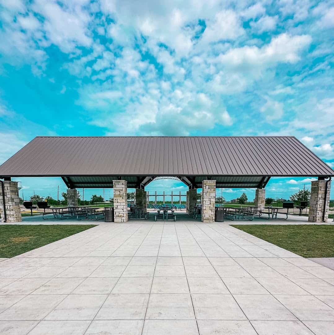 Overlook and event pavilion at Brazos River Park in Sugar Land, Texas