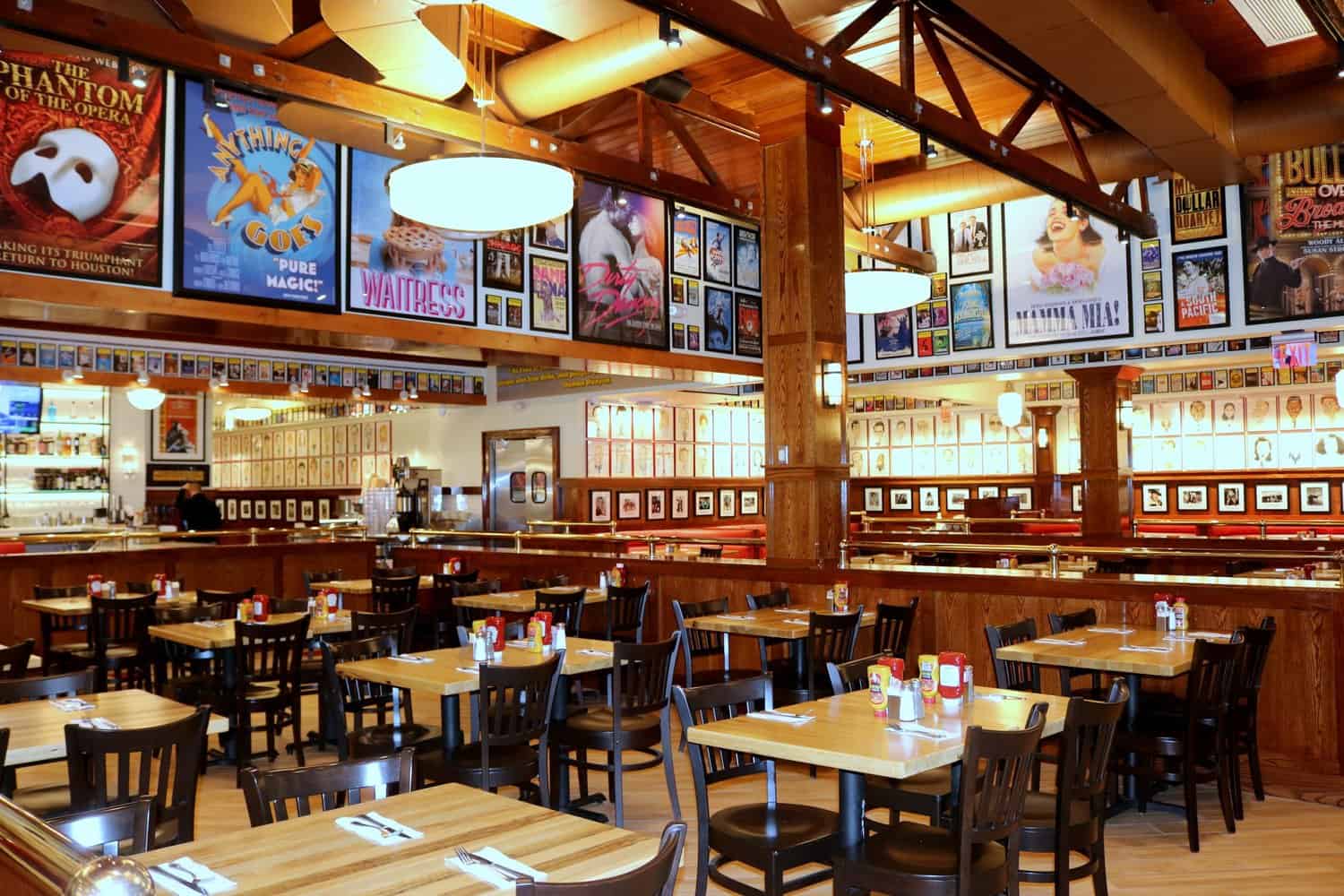 Broadway-themed dining room at Kenny & Ziggy's in Houston