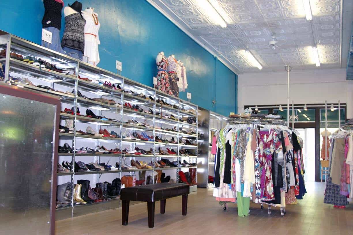 Curated resale racks at Buffalo Exchange in Dallas