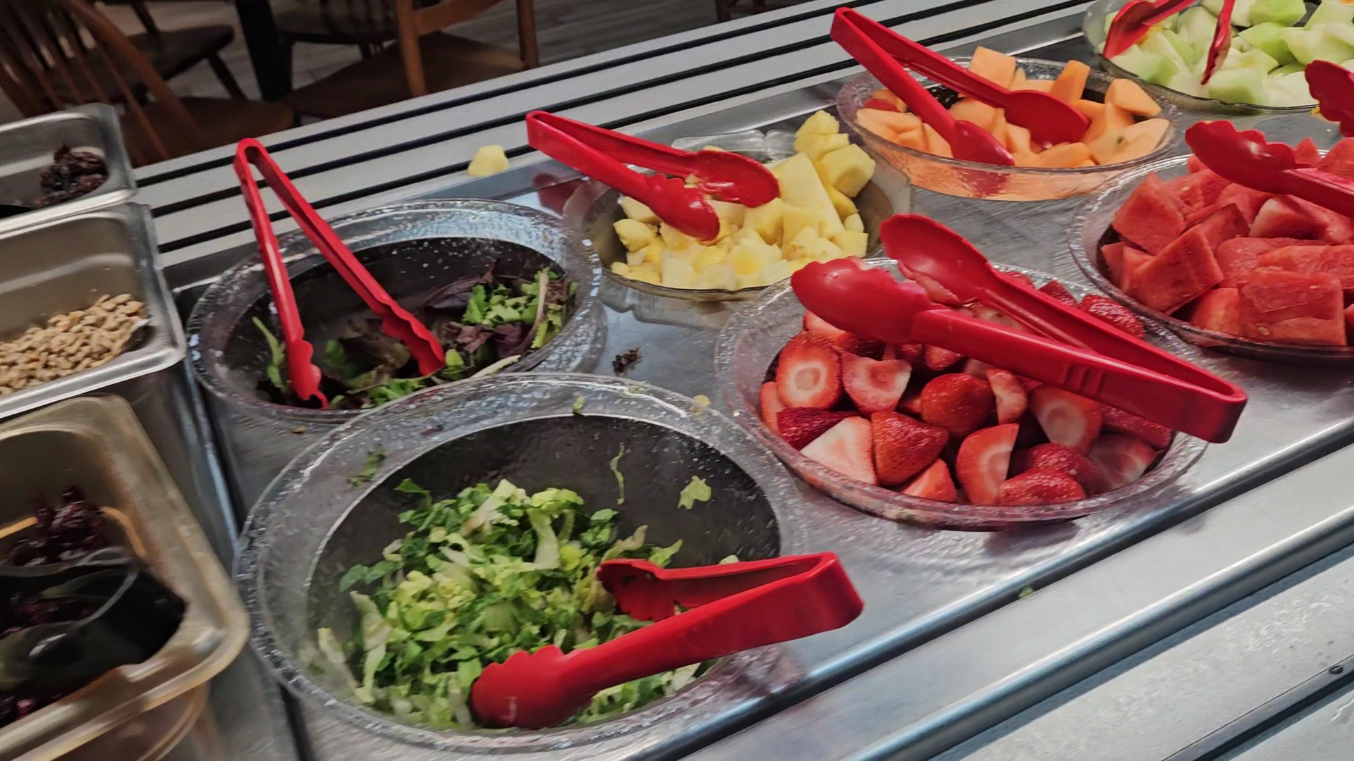 Salad bar on the all-you-can-eat buffet at Sam's Original Restaurant in Fairfield, Texas