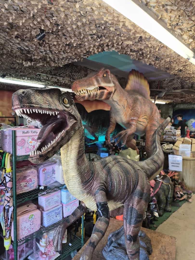 Animatronic dinosaur display at Bussey's Flea Market in Schertz, Texas