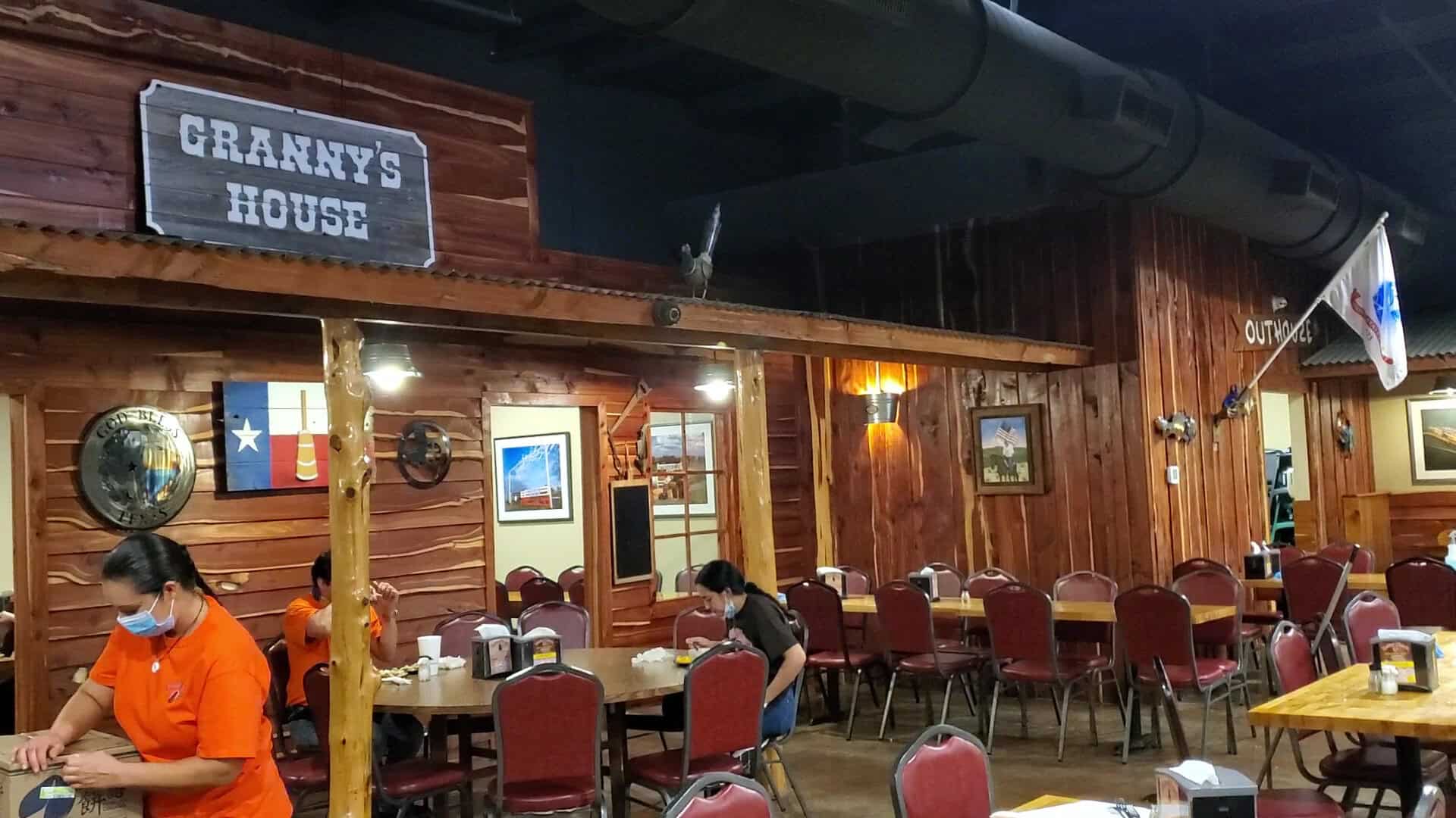 Country buffet spread at the Butter Churn in Aransas Pass, Texas