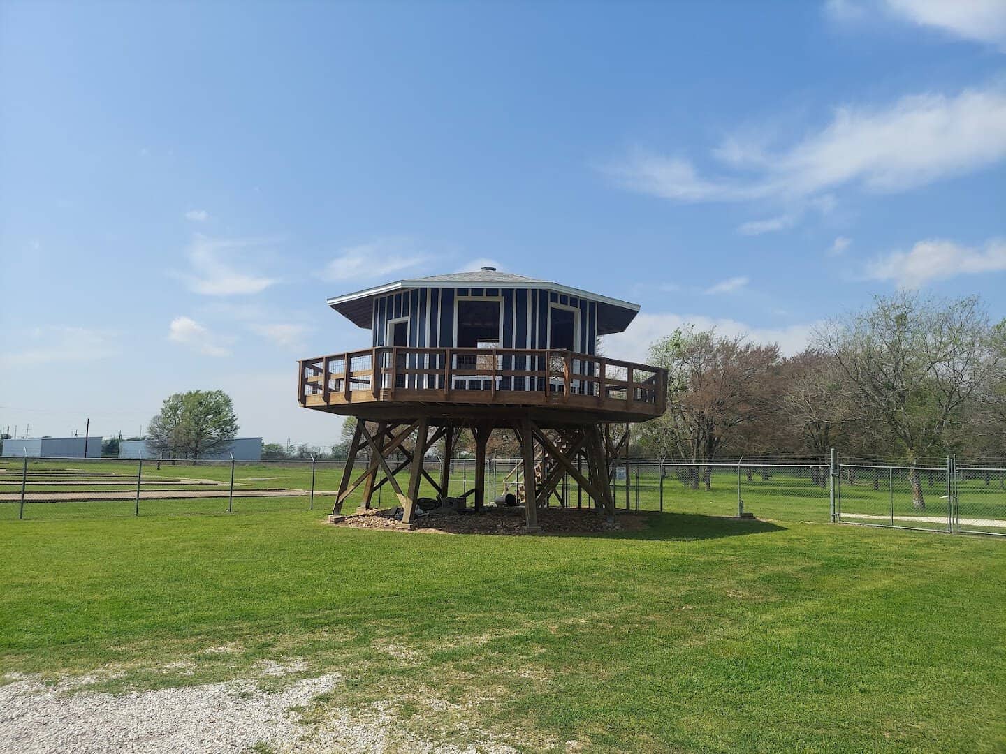 Replica guard tower on the grounds of Camp Hearne