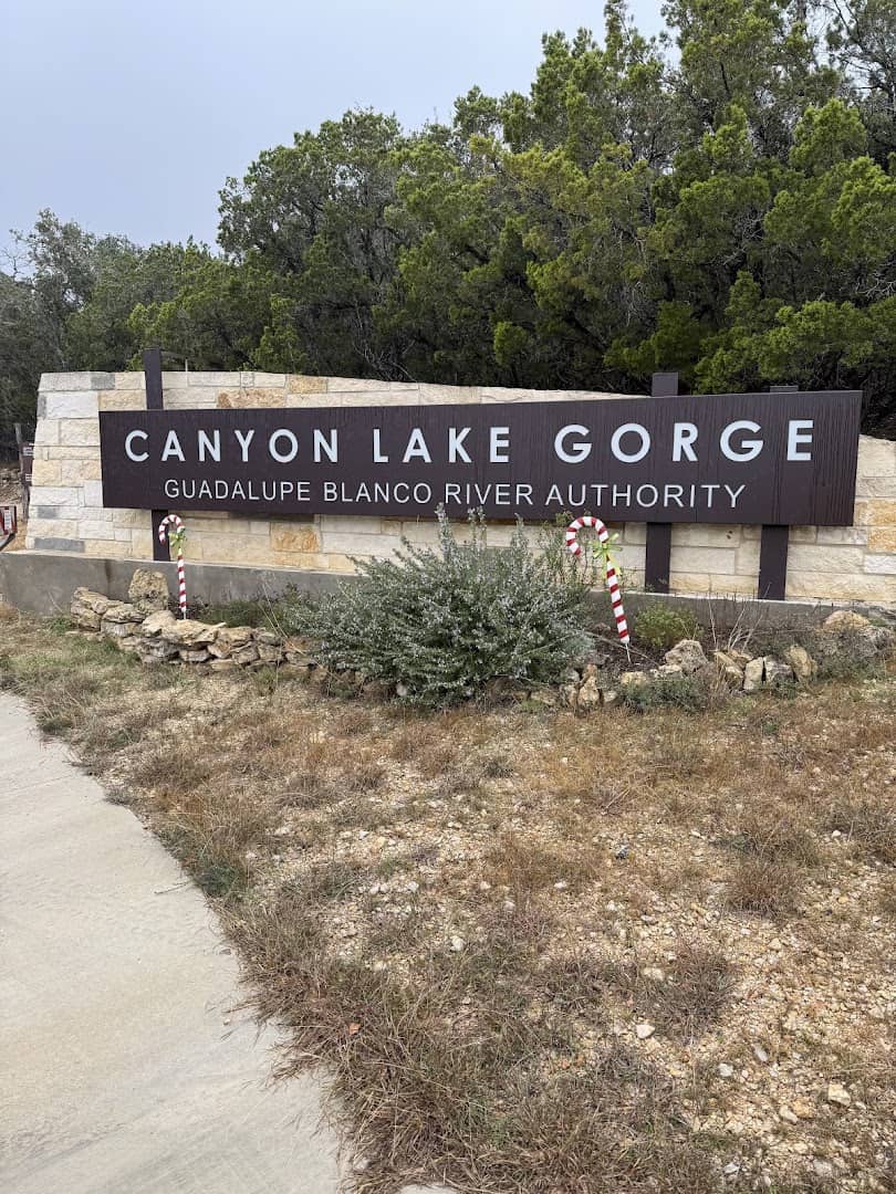 Canyon Lake Gorge entrance sign of the Guadalupe Blanco River Authority