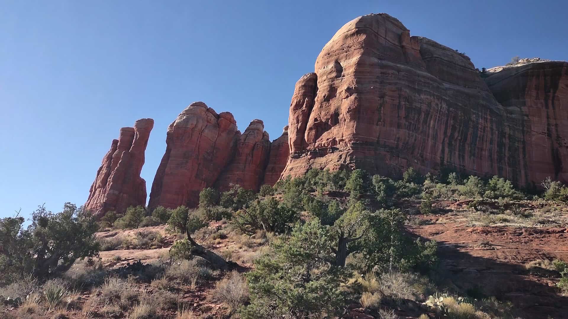 The red rock spires of Cathedral Rock in Sedona, Arizona