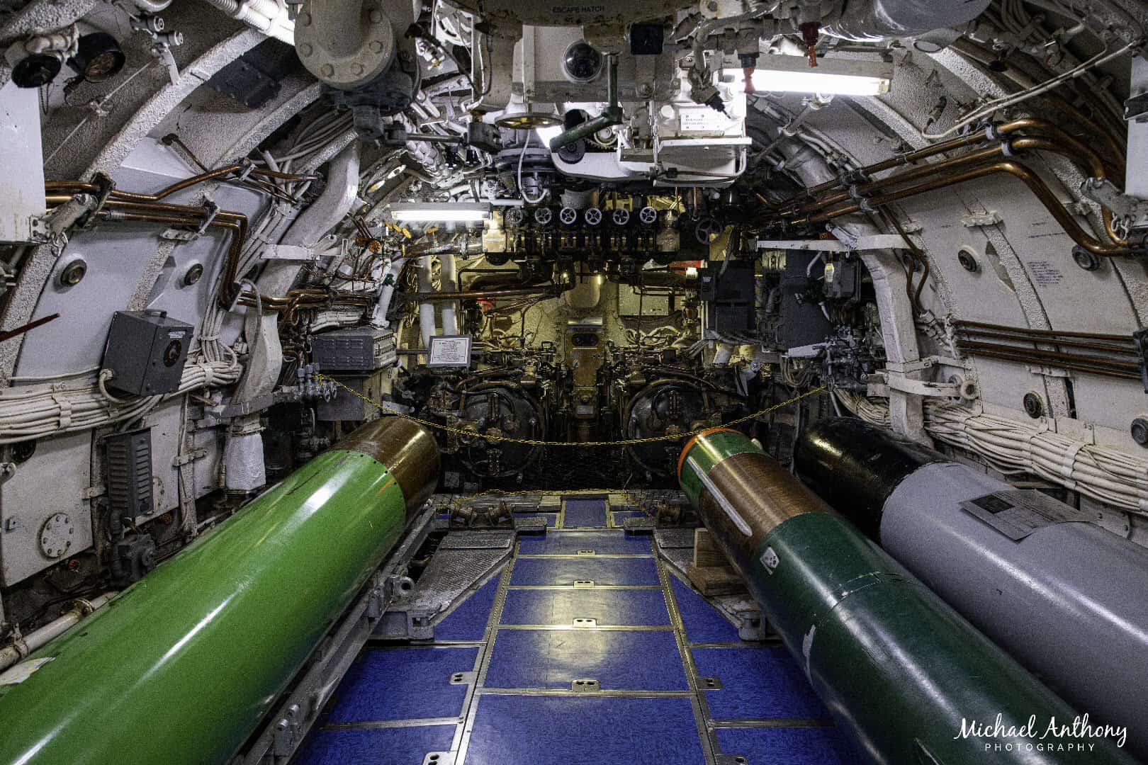 The torpedo room aboard the USS Cavalla submarine at Seawolf Park, Galveston