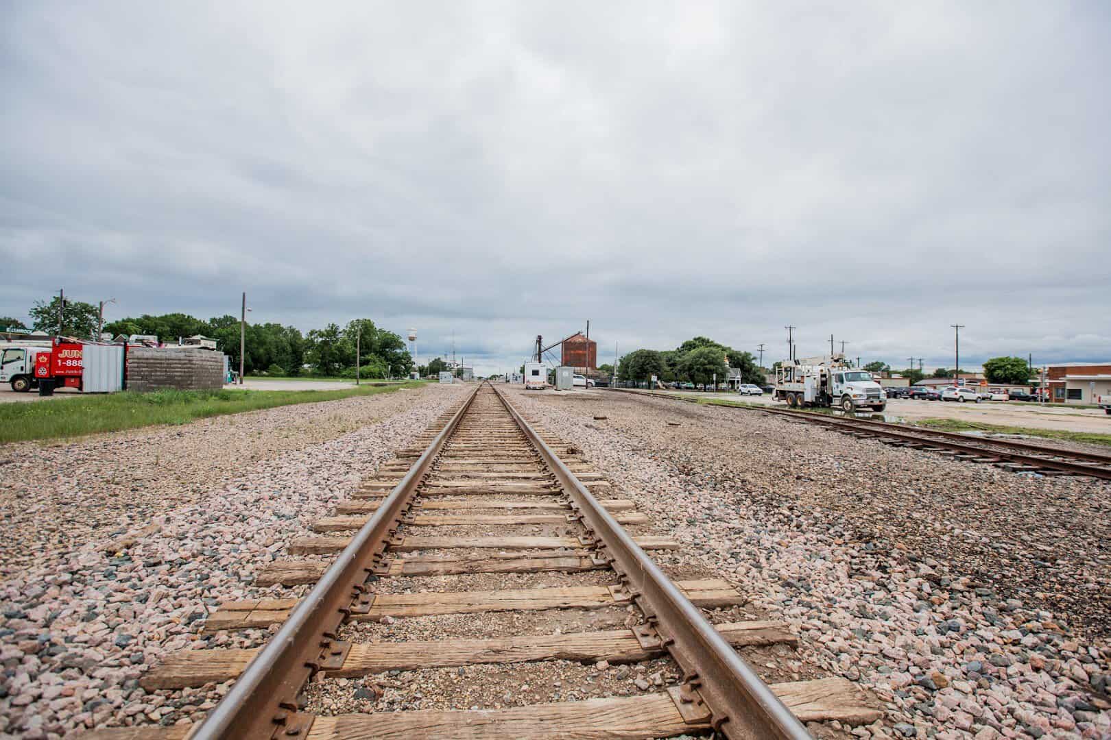 Railroad tracks running through Celina, Texas, the line the whole town rolled toward in 1902