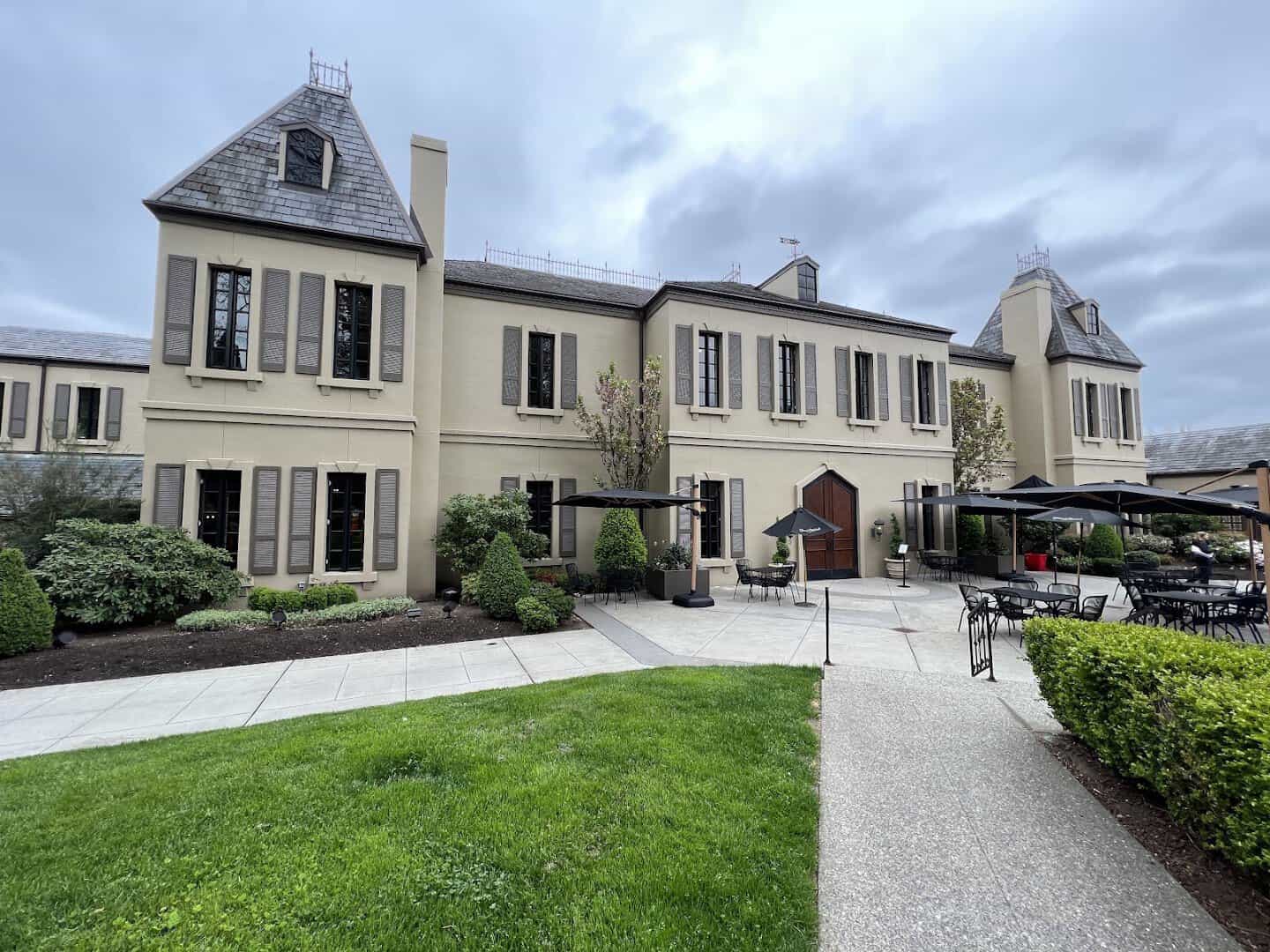 The Chateau Ste. Michelle winery manor building and lawns in Woodinville, Washington