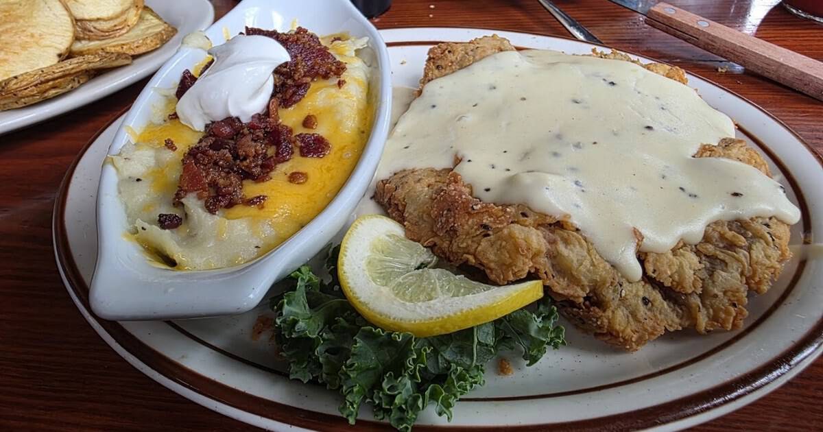 This Historic Texas Restaurant Serves a Chicken-Fried Steak That Hangs Right Off the Plate