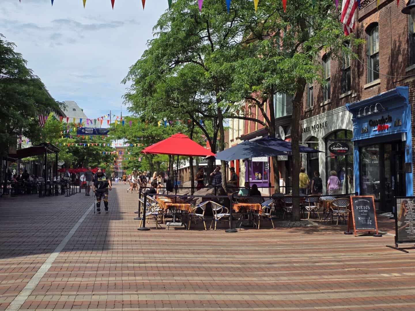 Church Street Marketplace pedestrian mall in Burlington, Vermont