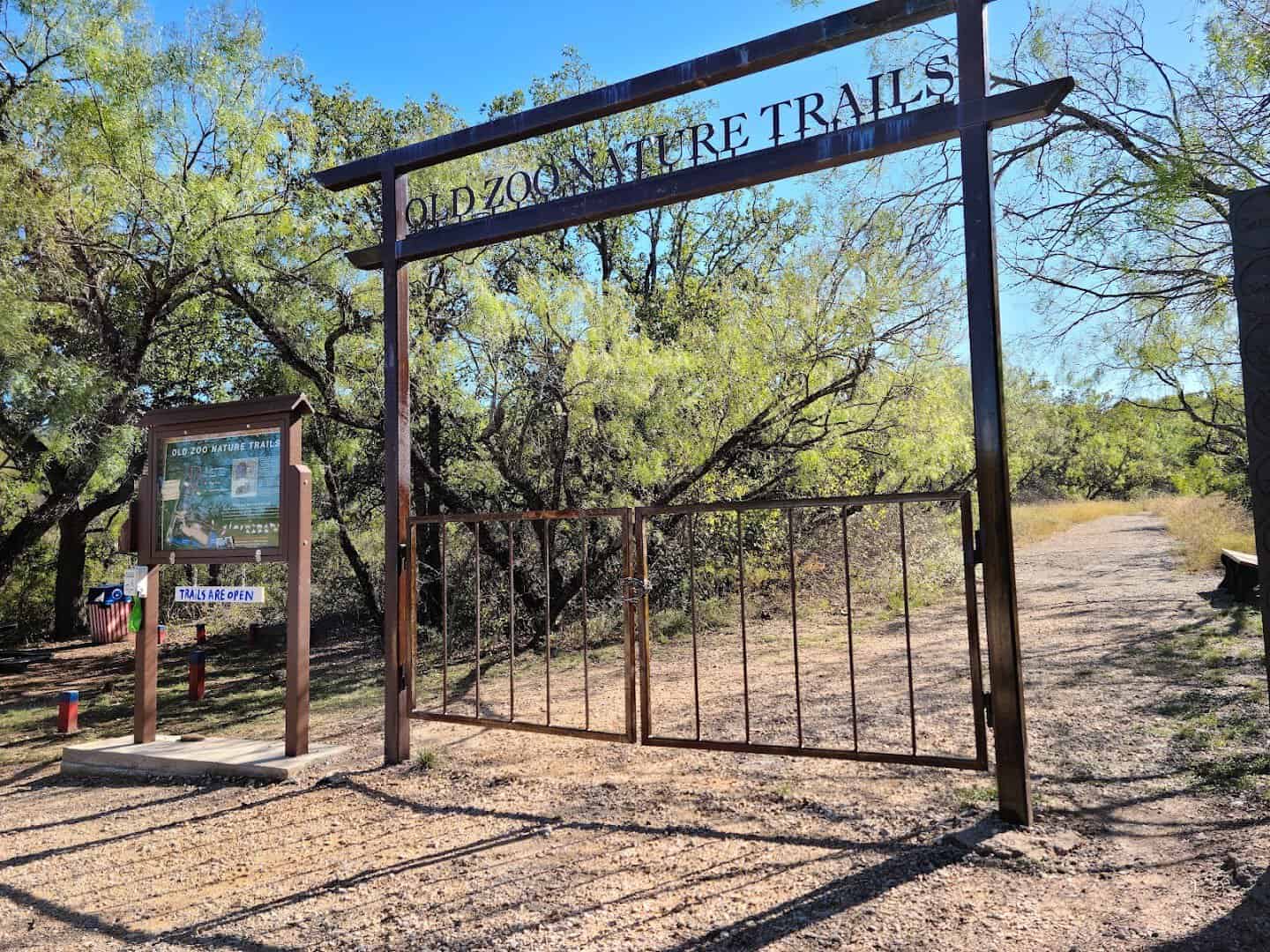 Entrance gate to the Old Zoo Nature Trails in Cisco, Texas