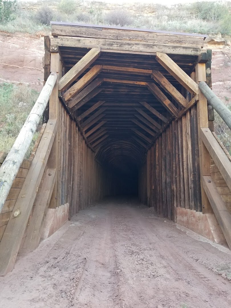 The pitch black portal of Clarity Tunnel where Mexican free tailed bats roost, Caprock Canyons, Texas