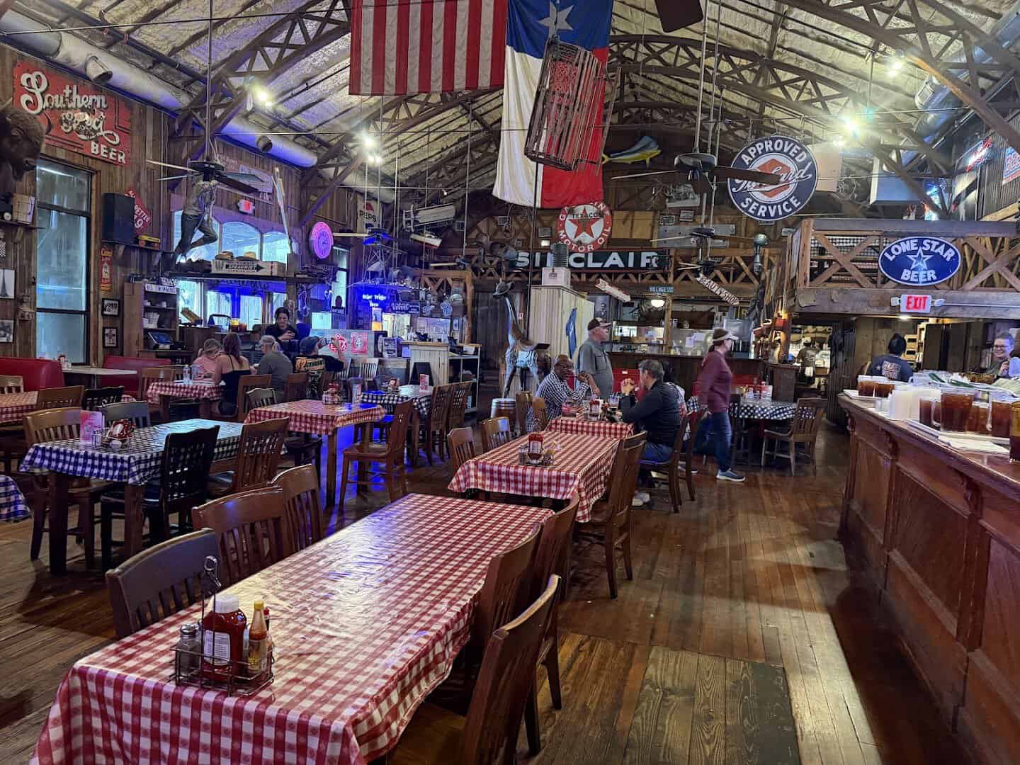 A busy dining room full of guests at Clear Springs Restaurant in New Braunfels