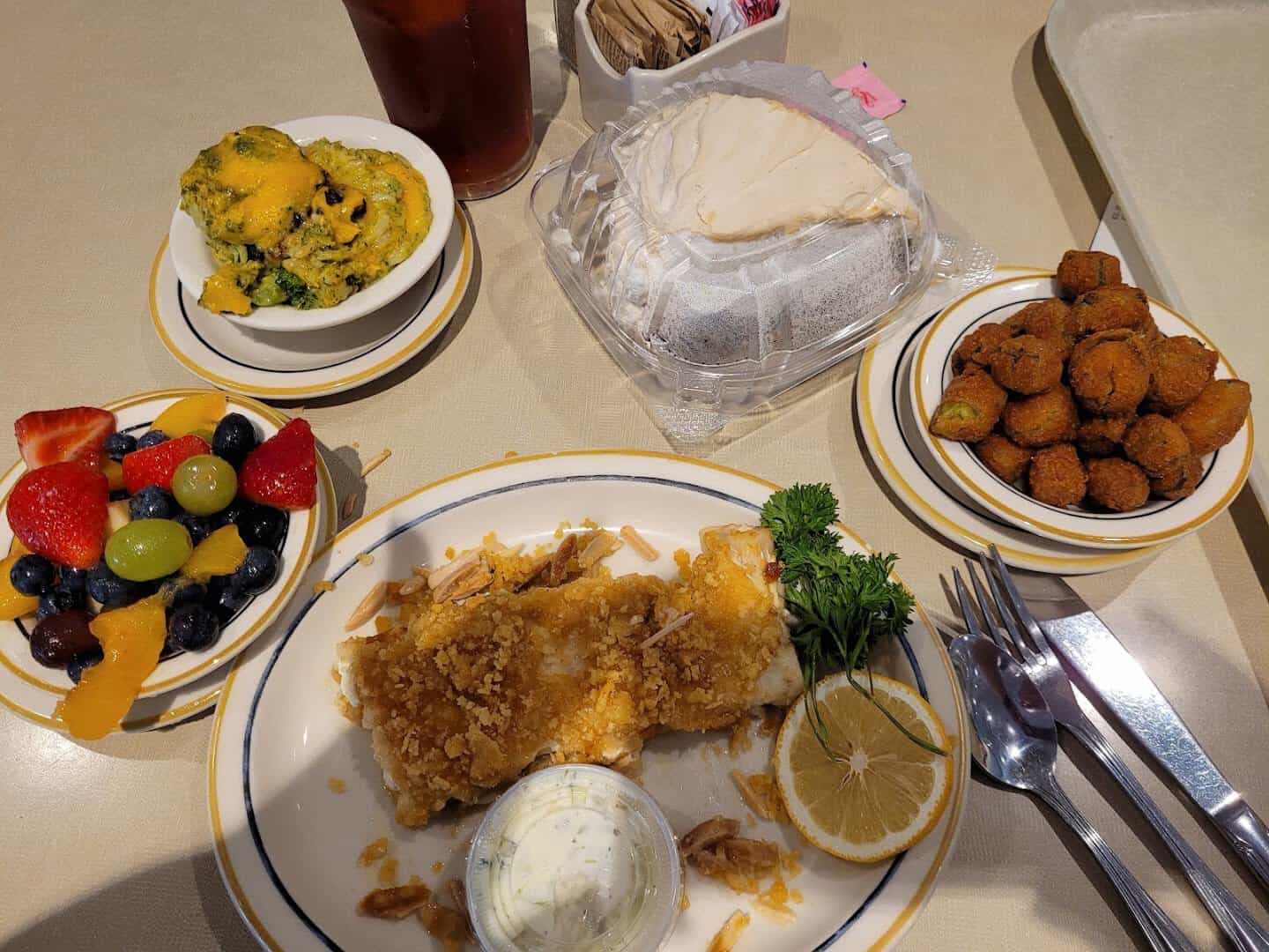 Turkey and dressing plate at Cleburne Cafeteria in Houston, Texas