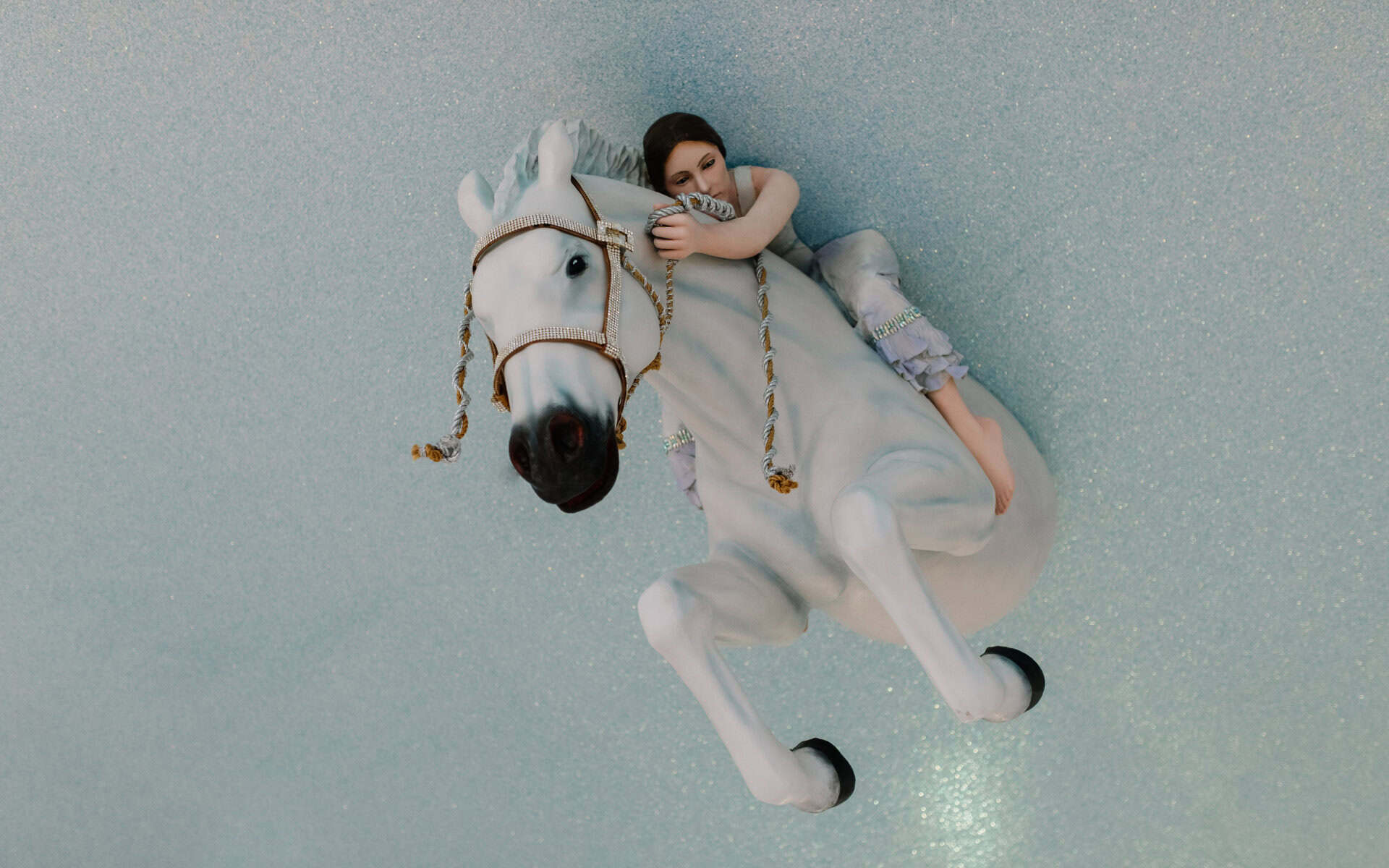 Horse and rider art installation at the National Cowgirl Museum in Fort Worth