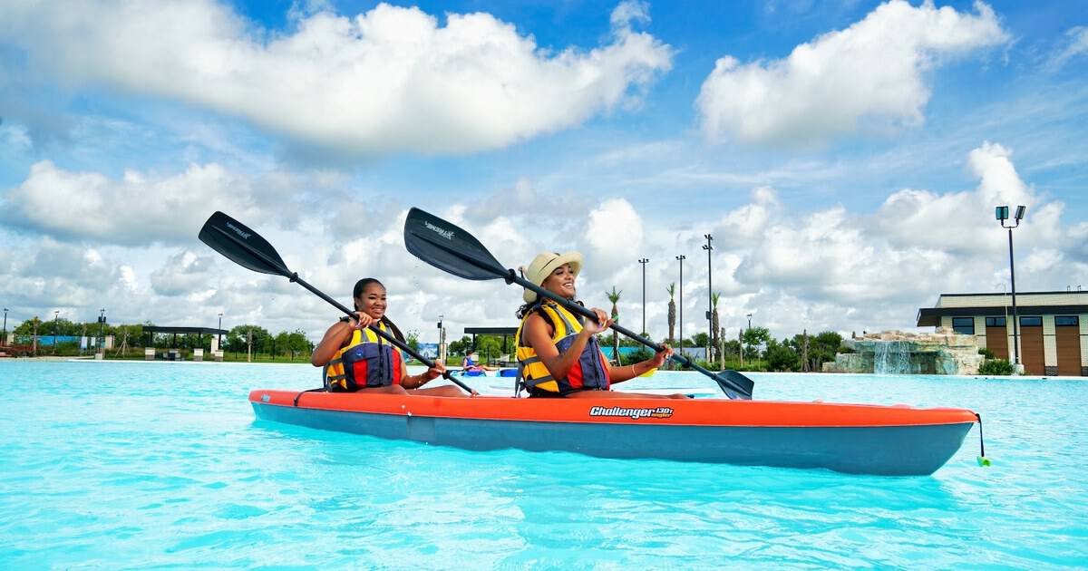 This Giant Crystal Lagoon Near Houston Feels Like a Caribbean Beach Vacation Without Leaving Texas