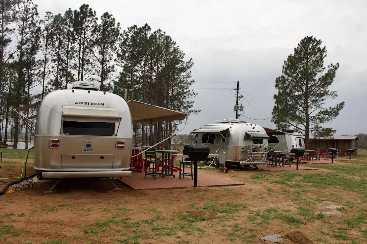Airstream guest lodging at the Fischer and Wieser farmstead in Fredericksburg