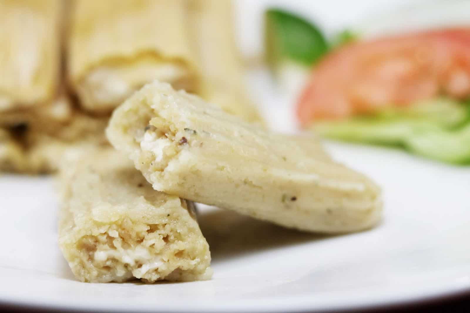 Cream cheese tamale at Delia's Tamales in McAllen, Texas