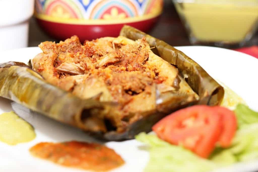 Veracruzano-style tamale at Delia's Tamales in McAllen, Texas